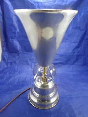 Machine Age Lamp Vintage Antique Art Deco Aluminum 11 1/2  Torchiere Table • $44.99