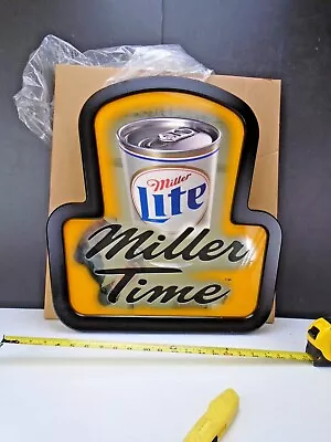 NEW Vintage 1999 - LITE Miller Time  - MIRROR -  23 X21  Never Hung! COLLECTIBLE • $89