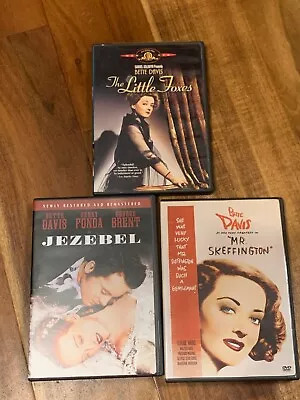 3 Bette Davis DVDs Jezebel Mr. Skeffington The Little Foxes Lot Of 3 • $14.99