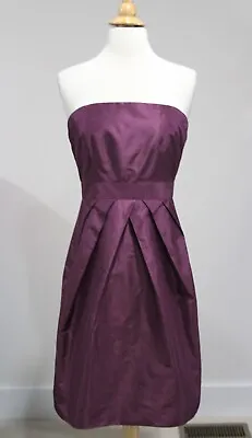 NWT J CREW Iris Silk Taffeta Strapless Pleated Cocktail Dress Sz 4 • $29.99