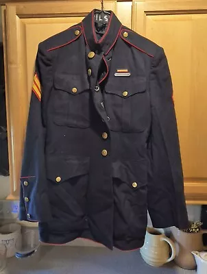 USMC Marine Corps Dress Blue Jacket 36-38 Used With Gloves And Hat  • $59.99