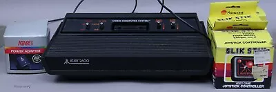 Old Atari 2600 Game Console With 3 Slik Stik + Power Cord - Untested- Sold As Is • $3499