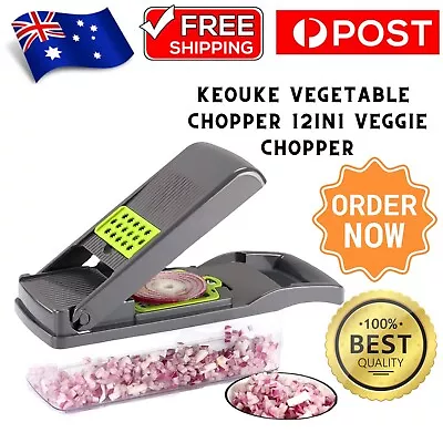 KEOUKE Vegetable Chopper 12in1 Veggie Chopper Slicer Cutter Food Dicer With Cont • $29.99
