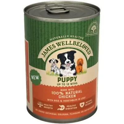 James Wellbeloved Dog Food Chicken & Rice Puppy Wet 400g X 12 Tins Cans Natural • £37.49