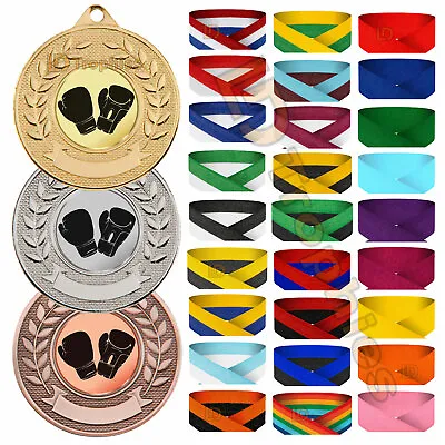 Boxing Medals & Ribbons Boxing Medal Packs Various Sizes & Colours Fighting • £14.50