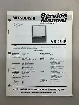 Mitsubishi VS-464R Original Service Manual Free Shipping • $10