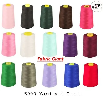 £8.49 • Buy Overlocking Thread Polyester Industrial Sewing Machine 5000 Yard X 4 Cones