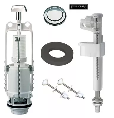 B&Q Madrid Cistern Kit Single Flush Valve Syphon & Inlet Toilet Cistern Flush • £34.79