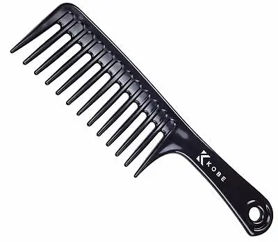 Kobe Pro Wide Tooth Detangling Rake Comb Extra Large 24cm Black Salon Or Barber • £4.54