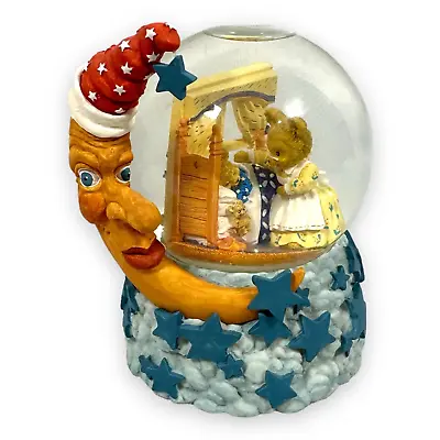 San Francisco Music Box Company Snow Globe Moon Vintage Teddy Bears Sleeping • $39.99