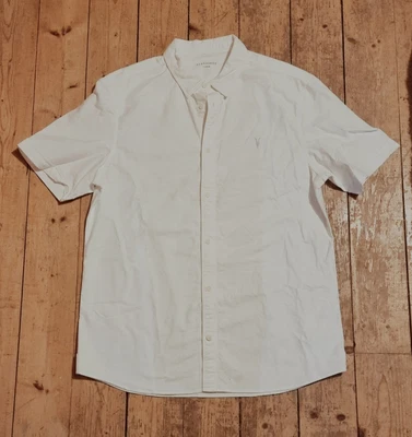 £12.99 • Buy All Saints Men's Huntington SS Long Sleeve White Shirt Large L - 100% Cotton 