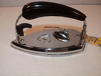 Never Used Vintage Travel Iron Chrome With Tilt Handle + Heat Gage With Tags • $30