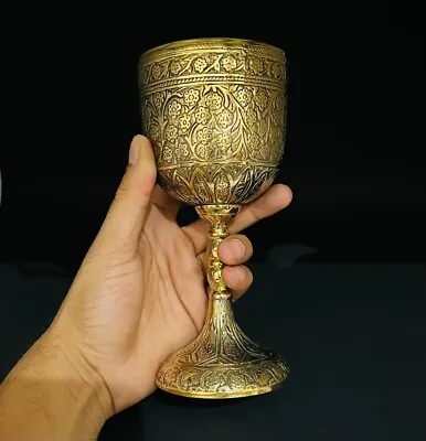 Gold Wine Brass Chalice Goblet For Communion Medieval Inspired Drinking CUP • $150.33