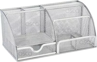 £14.48 • Buy Osco Silver Wire Mesh Desk Home Office Tidy Organiser Pen Holder Large