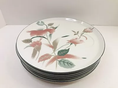 Mikasa Continental Silk Flowers Round Plates F3003 Japan Set Of 5 • $4