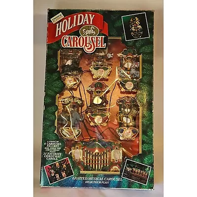 Mr Christmas Holiday Carousel 1992 With 6 Animals Working Music Lights Movement • $70