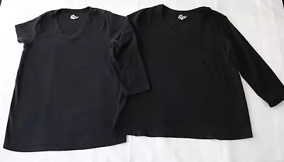 Maternity Tops Pullover Black Lot Of 2 SS & 3/4 Sleeves Size M Oh Baby! • $4.91