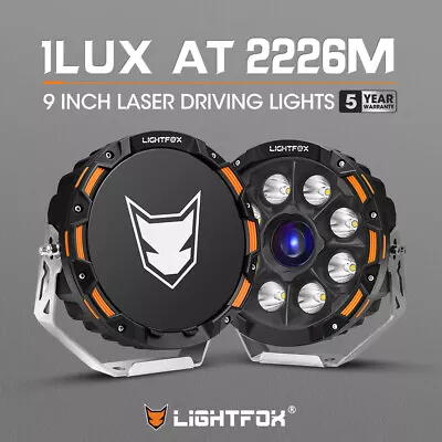 Lightfox 9  Osram Laser LED Driving Spot Lights Black Round Offroad Truck SUV • $519.95