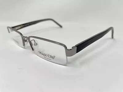MAGIC CLIP Eyeglasses M361 GUN Frames 53 [] 17 140 Half Rim Flex Hinges • $35