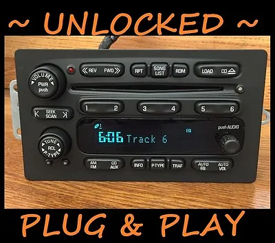 PLUG&PLAY 02-03 CHEVY Trailblazer S10 GMC Envoy 6 Disc CD Changer Radio UNLOCKED • $299