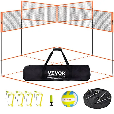 VEVOR 4-Way Volleyball Net Adjustable Volleyball Game Set With Ball Carry Bag • $45.99