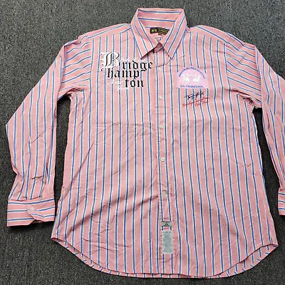 La Martina Shirt Womens 2XL Pink Striped Diseno Originol BridgeHampton Polo Club • $19.99