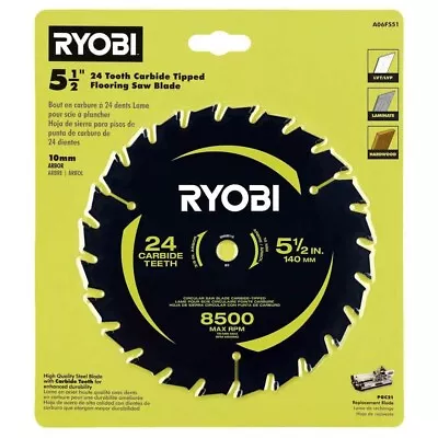 5-1/2 In. 18t Thin Kerf Carbide Circular Saw Blade | Ryobi Teeth • $14.37