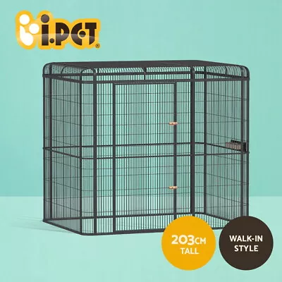 I.Pet Bird Cage Large Walk-in Aviary Budgie Perch Cage Parrot Pet Huge 203cm • $887.95