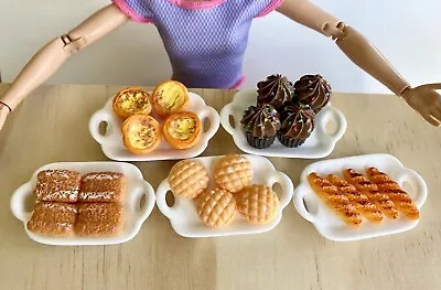 25pcs Set Dollhouse Miniature Handmade Resin Bakery 1:6 Dessert Bread Cupcake • $14.99