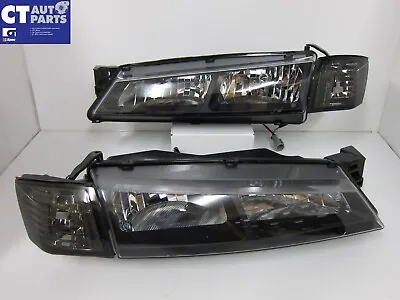 JDM Black OE Headlights & Black Corner Lights For 96-98 Nissan Silvia S14 200SX • $371.83