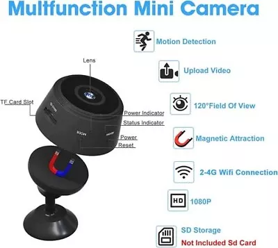 Mini Wireless Camera Mini 1080p Hd Wireless Magnetic Security Camera • £12.99