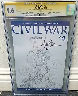 Civil War 4 1:75 B&w Sketch Variant Michael Turner Cgc Signed Millar Death 1st 1 • $275