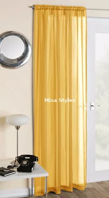 Plain Voile Curtain Panel Rod Pocket Net Slot Top Many Colours & Sizes           • £5.99