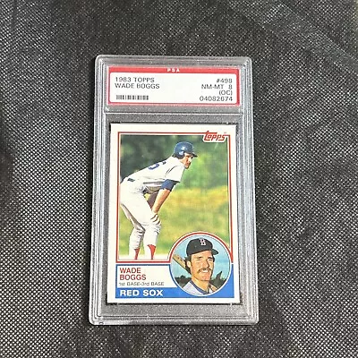 1983 Topps Wade Boggs Rookie Card RC #498 PSA  8 (OC) NM-MT !!!! • $6.49