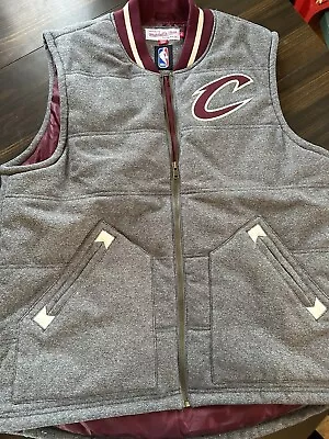 Mitchell & Ness Throwbacks Vest Cleveland Cavaliers Cavs Gray Maroon Large • $39.99