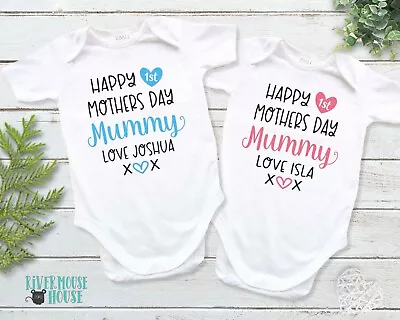 Happy First Mothers Day Personalised Baby Bodysuit Custom Gift For Mummy • $25