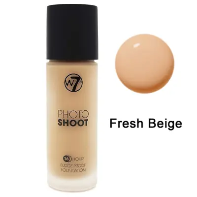 W7 Photoshoot Foundation 16 Hour Budge Proof Flawless Full Coverage Fresh Beige • £6.75