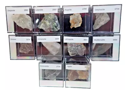Thumbnail / Micromount Mineral Lot AT - 10 Fine Specimens In 1 X 1 X7/8  Boxes • $29.95