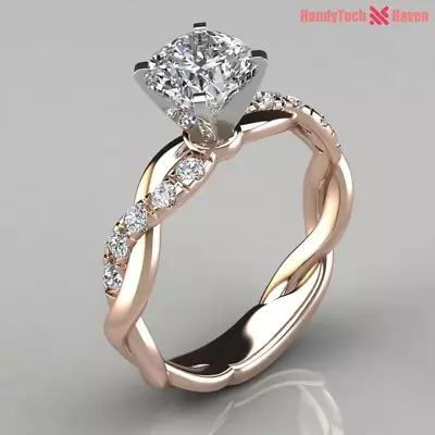 Elegant Alloy Ring Rose Gold Gold Silver Wedding Engagement Anniversary Party • $3.25