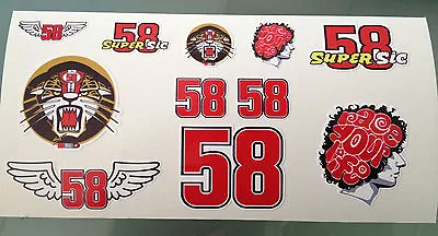 Marco Simoncelli Stickers - Decal Sticker Kit (DL Size Sheet) • $7.46