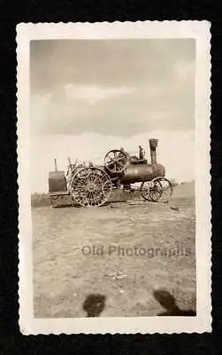 Steam Driven Farm Equipment Tractor Iron Wheels Old/vintage Photo Snapshot- L320 • $7.99