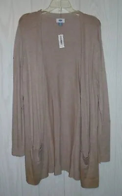 Old Navy Tan/Beige Maxi Cardigan Sweater Duster Women's  XL Pockets  NWT • $19.97