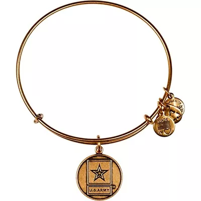 Alex And Ani Bracelet U.S. Army Loyalty Strength Respect Charms Gold New • $32