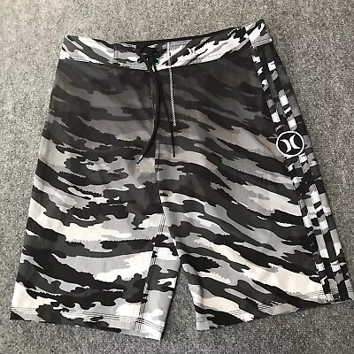 Hurley Phantom Board Shorts JJF Mens 32 Black Camo Swim Surf John John Florence • $34.98