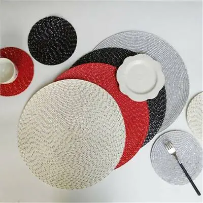 $3.37 • Buy Round Heat Insulation Dining Table Placemats Kitchen Washable Non-slip Mat ST