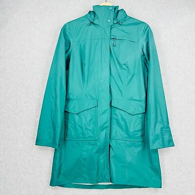 Patagonia Jacket Womens XS Teal Green Trench Torrentshell City Coat Rain Hood • $47.96