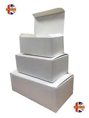 White Rectangular Boxes - Fast Food Cardboard Takeaway Box - Cake Shop Packaging • £1.99