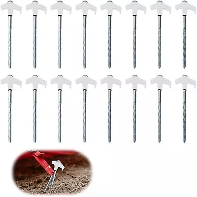 4 PCS 8  Screw In Tent Stakes Ground Screw In Drillable Tent Stakes Heavy Duty • $12.99