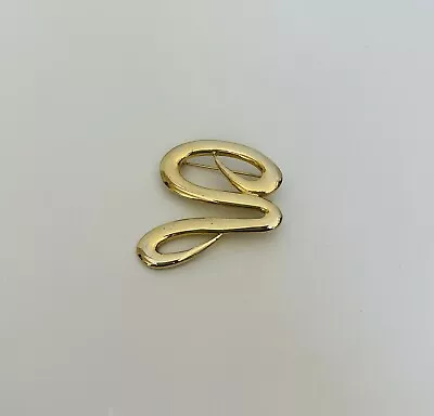 Beautiful Vintage M. Jent Dazzle Swirl Gold Tone Brooch • $12.99