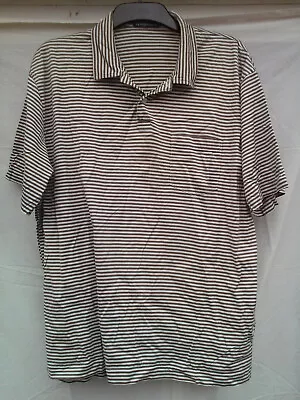 Ralph Lauren POLO Shirt - Brown Stripes XL Striped Top • £11.95